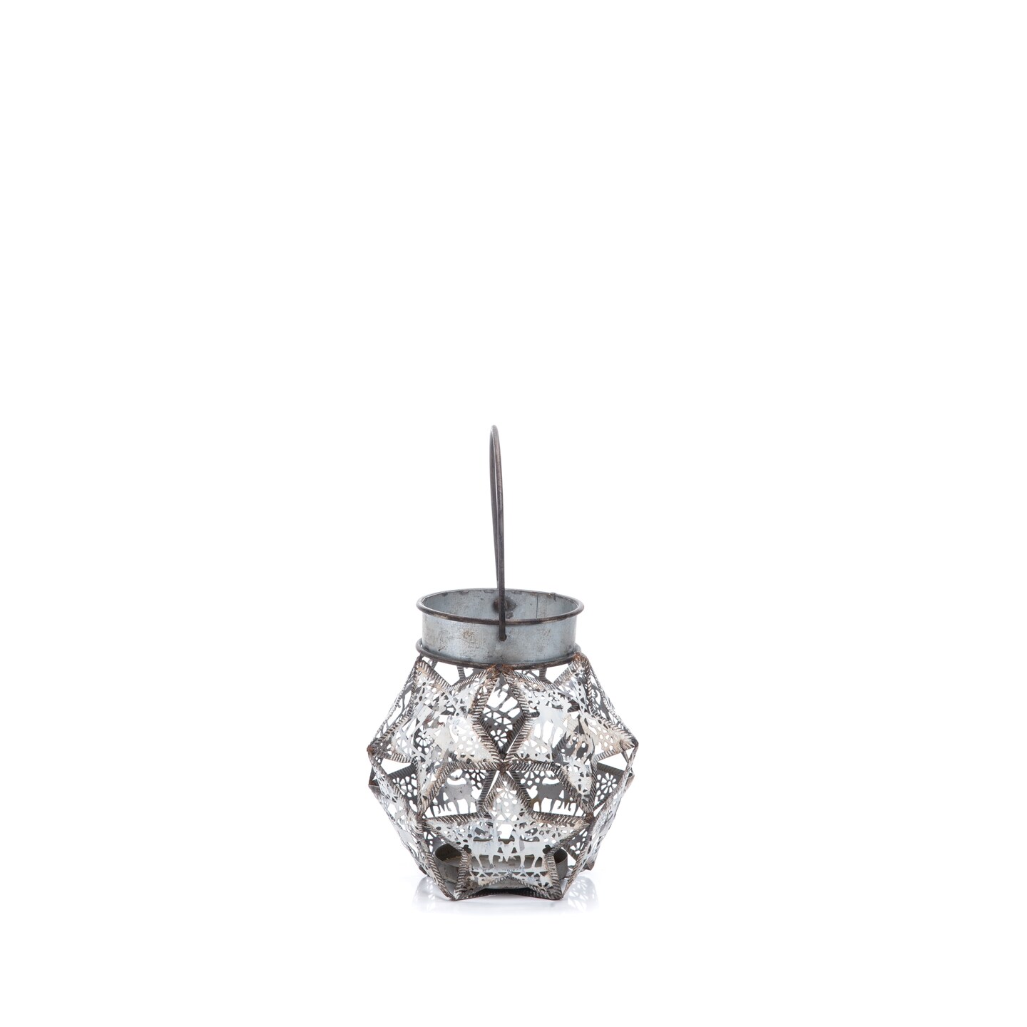 Transpac Metal 6 in. Gray Christmas Star Candle Holder