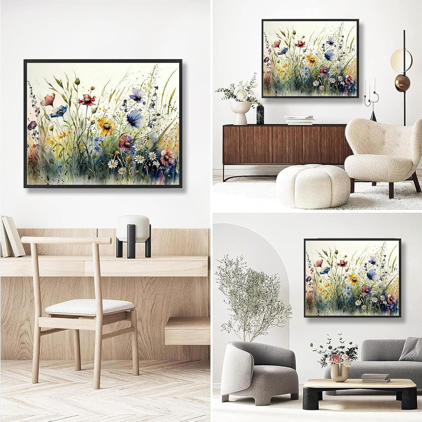 Flower Paint by Numbers Kit for Adults – 16x20 Canvas with Easel