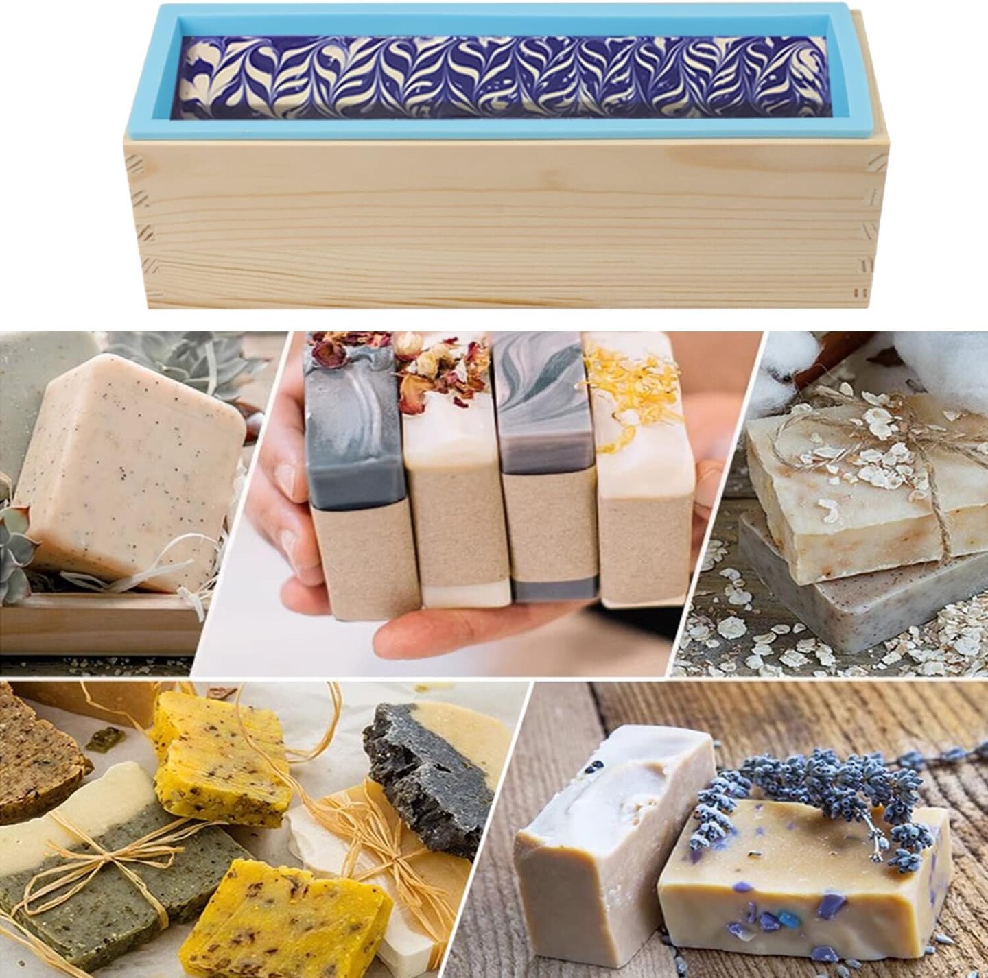 Soap Mold Loaf Box, 42 oz Soap Box for Soap Making with Wooden Boxes, Set of 4, Soap Bar Box Can Be Used for Homemade Soap Produce, Soap Making, Ideal Size and Large Capacity,