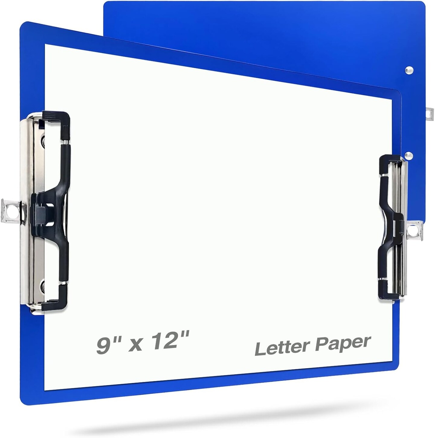 Aluminum Metal Clipboard Sturdy Stainless Hangable with Pen Holder Double Clip Board Size Letter A4 9&#x22; x 12.6&#x22; for School Office Business Medical Professionals Workshop Factory