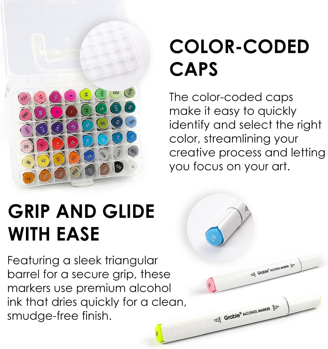 Alcohol Based Marker with Case and Coloring Book, 48-color Double Tipped Alcohol Markers, Chisel &#x26; Brush Alcohol-based Art Marker Set