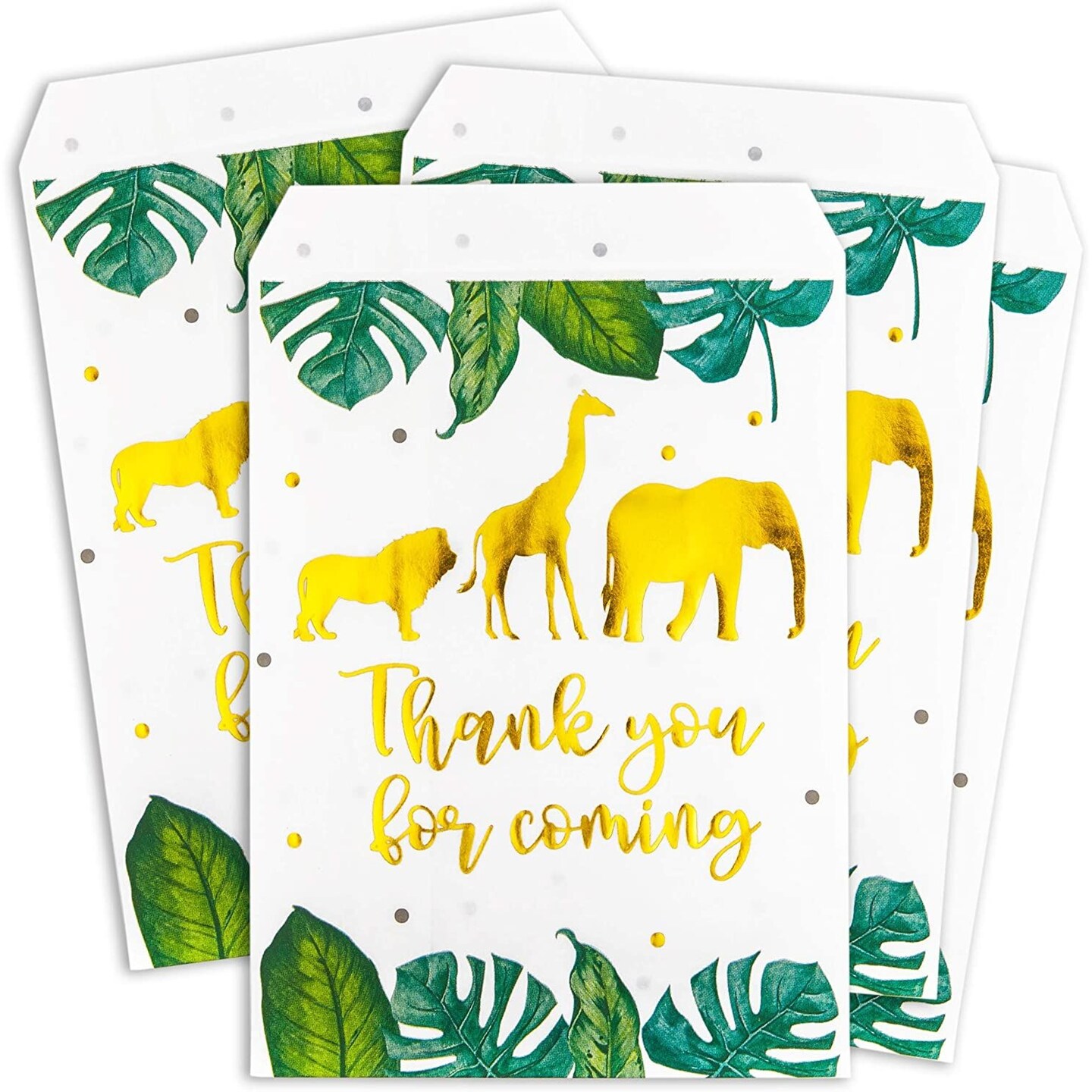 Safari Party Decorations, White Goodie Bags (5 x 7.5 In, 100 Pack)