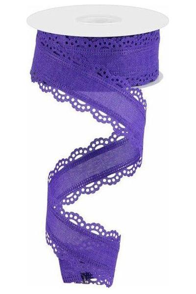 1.5&#x22; Scalloped Edge Ribbon: New Purple (10 Yard)