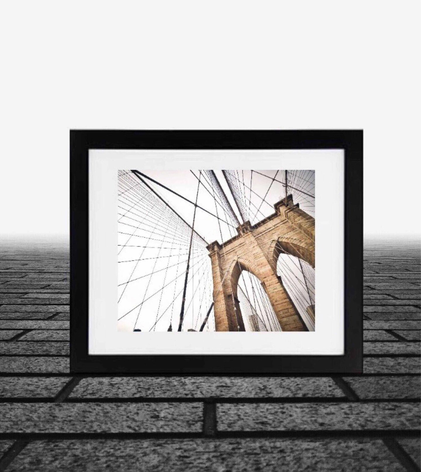 Brooklyn bridge Framed art print New York City black and white