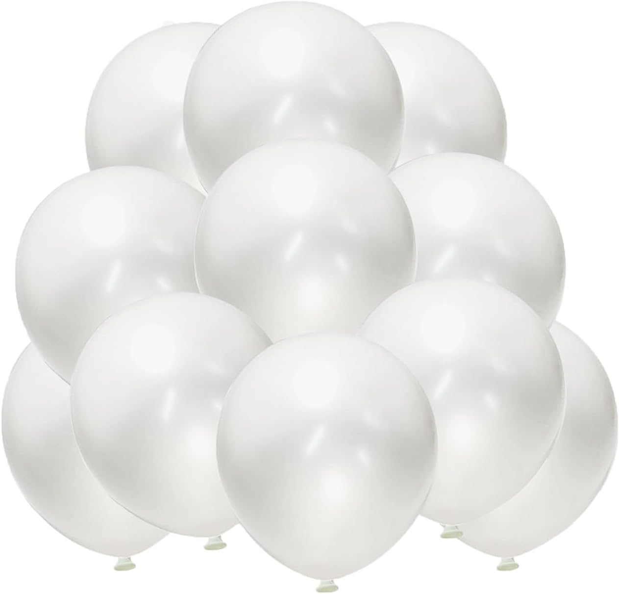 Pearl White Latex Balloons 50pcs 12in Matte Party & Wedding Decor