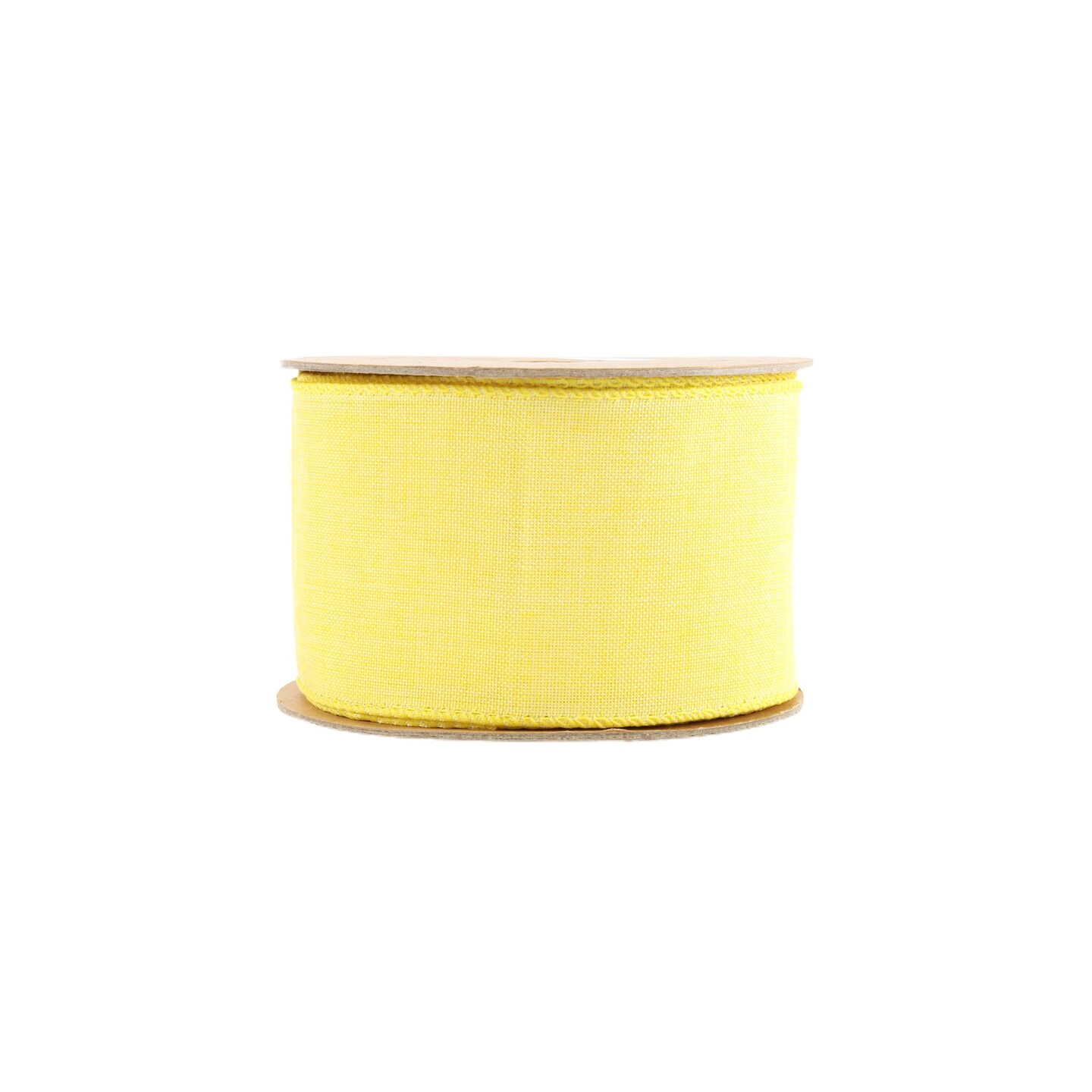 LaRibbons 2 1/2" Wired Ribbon | Yellow Linen | 10 Yard Roll