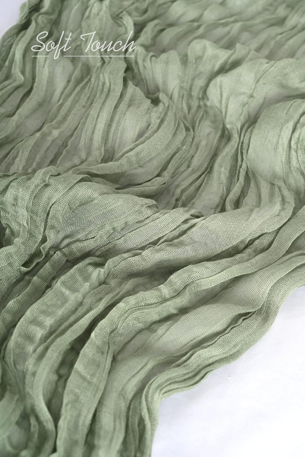 6 Pack Sage Green Cheesecloth Table Runner Gauze Table Runner 10FT Long Semi-Sheer Table Runner Boho or Rustic Wedding Table Decor for Wedding Decor Arch Draping Holiday Party St Patricks Day