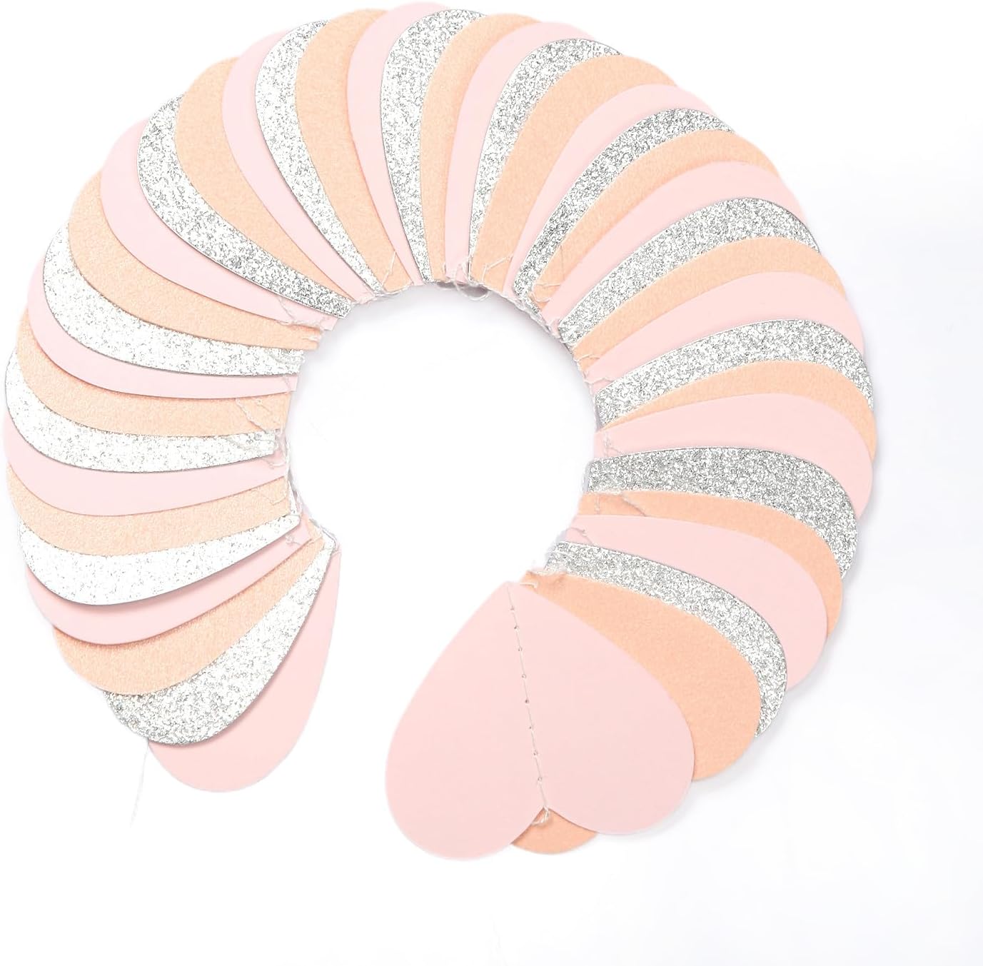 Pink-Silver Peach Birthday Party-Decorations Streamers - 52FT Hanging Heart Garland Banner,Baby Bridal Shower Engagement Anniversary Bachelorette Wedding Backdrop Decor
