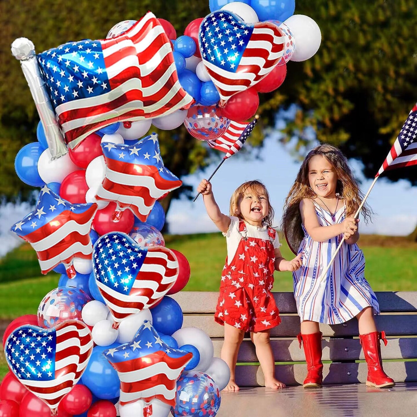 American Flag Balloons Red White and Blue Balloons Patriotic Balloons 4th of July Balloons for Independence Day Party Decoration Supplies 7Pcs