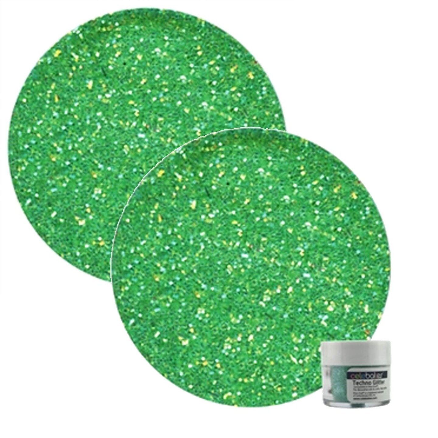 Green Rainbow Techno Glitter Cake Decoration 5 Grams