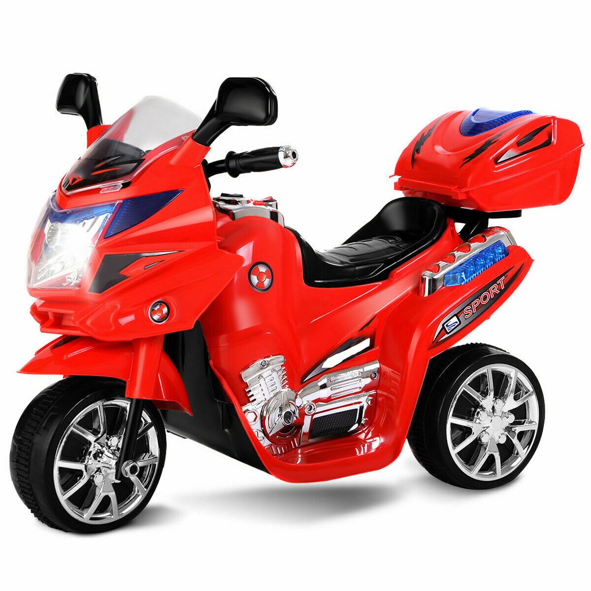 Kids Ride-On Motorcycle with Music, Lights and Rechargeable Battery