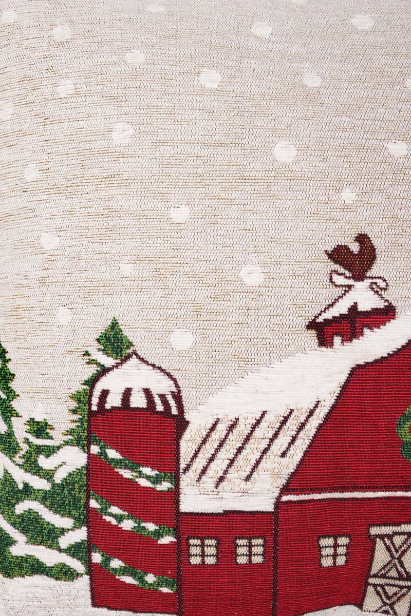 Snow Hut Cozy Jacquard Machine Woven Throw Pillow - 24" X 24"