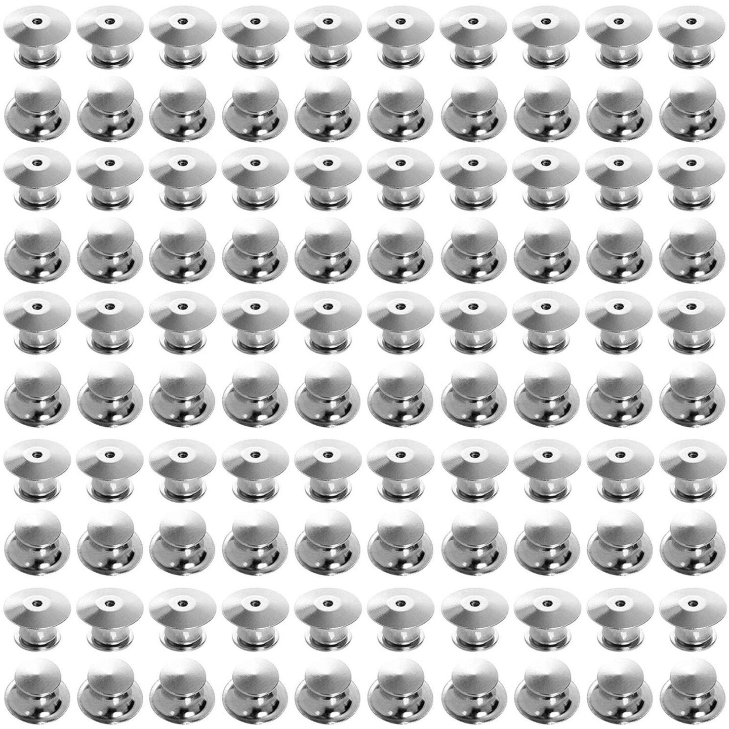 Genie Crafts Locking Pin Backs, Jewelry Making Supplies (Silver, 100-Pack)