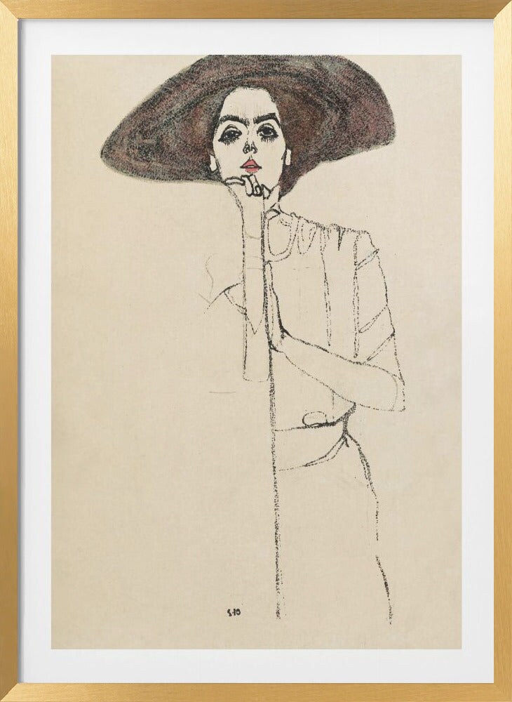 Portrait of a Woman 1910 by EGON SCHIELE Framed Art