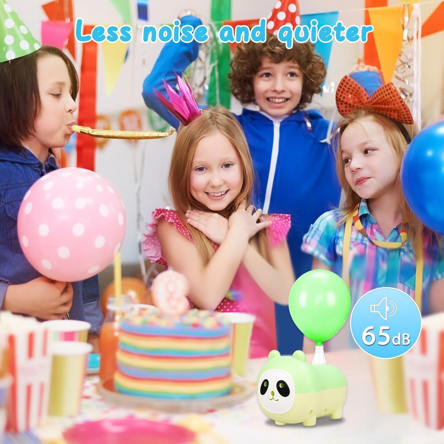 Balloon Pump Electric 110V 450W Portable Small Panda Balloon Inflator Blower Machine Air Pump for Balloon Garland Arch Party Decoration