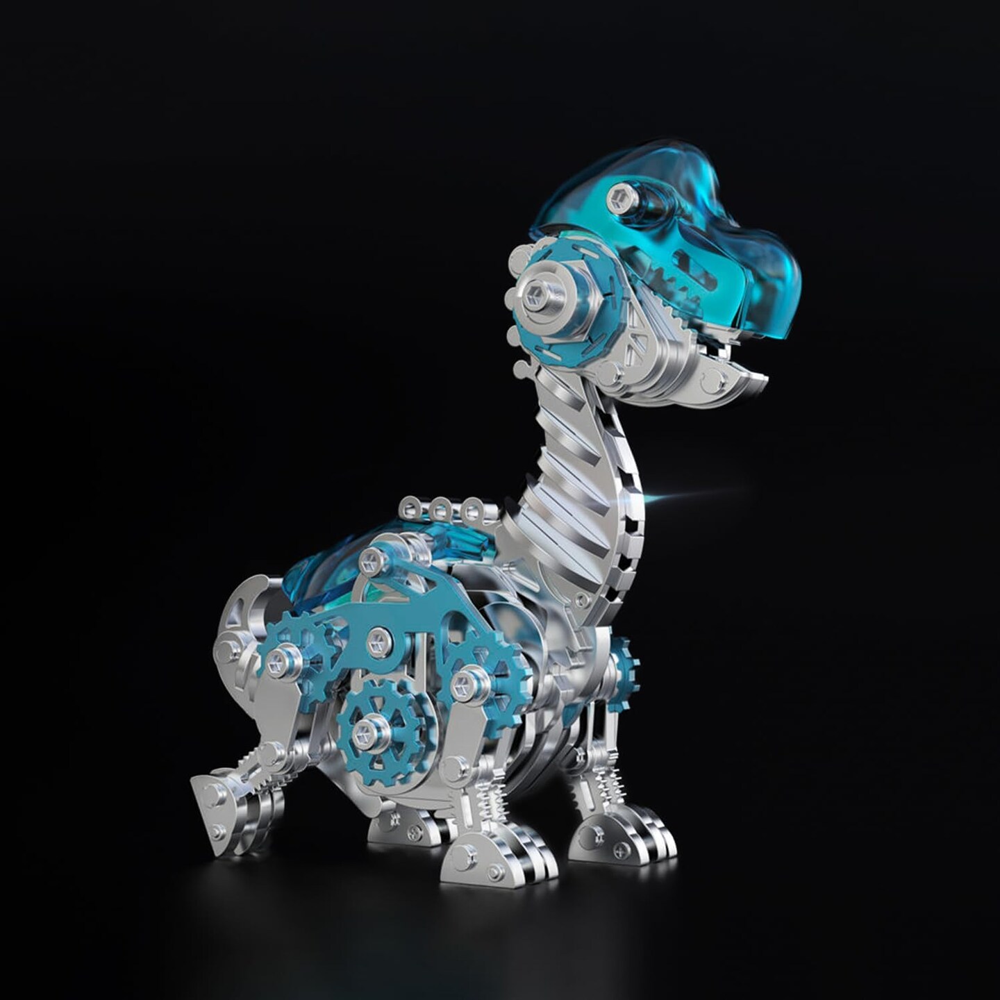 3D Metal Puzzles for Kids,3D Metal Model Kits Mechanical Dinosaur Model Brachiosaurus,Steel 3D Puzzles Stainless Steel Ornaments for Adults Home Decor