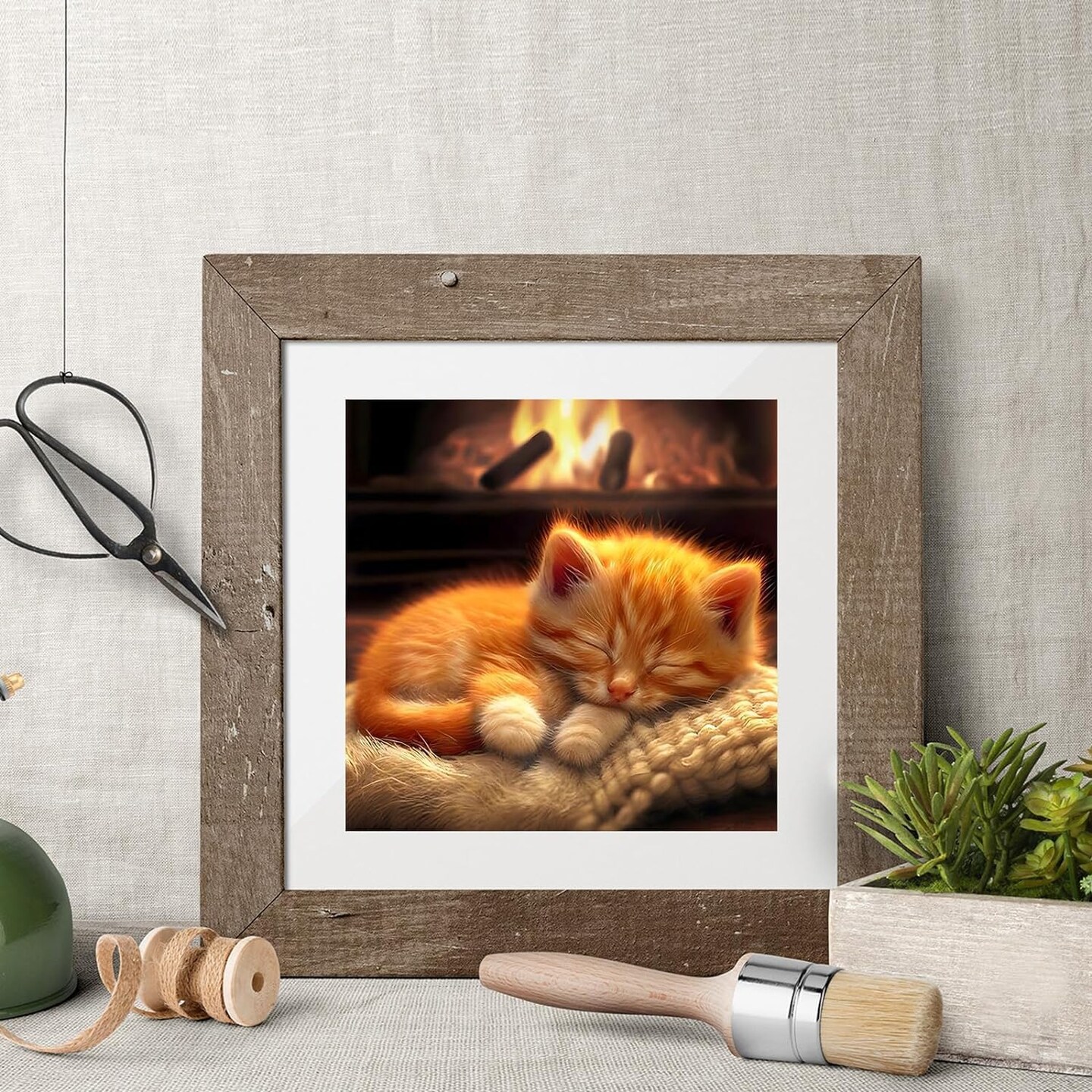Jawecci Diamond Painting Forest Cat Kit - 5D Full Drill Round, 30x30cm - View #6