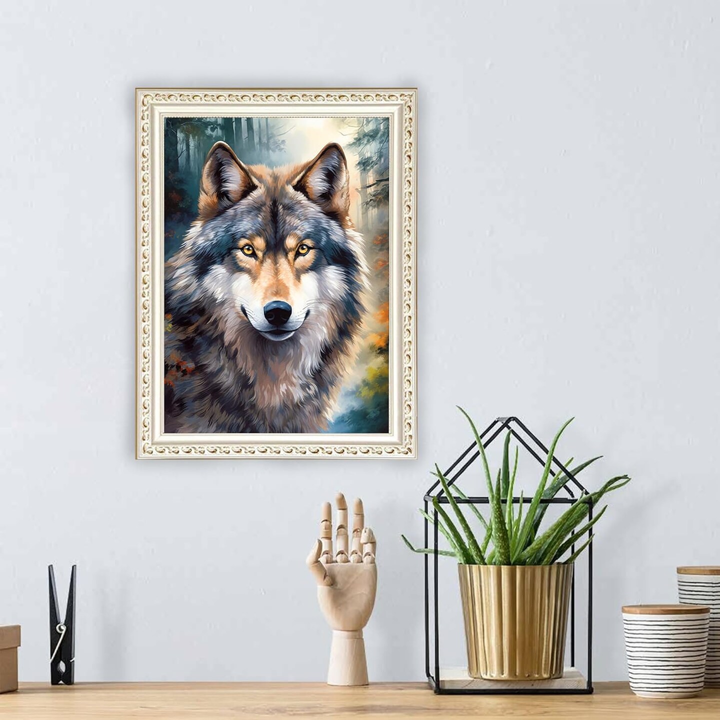 MISHBAY Kit De Diamond Painting Pour Adultes Loup 5D - Diamond Painting