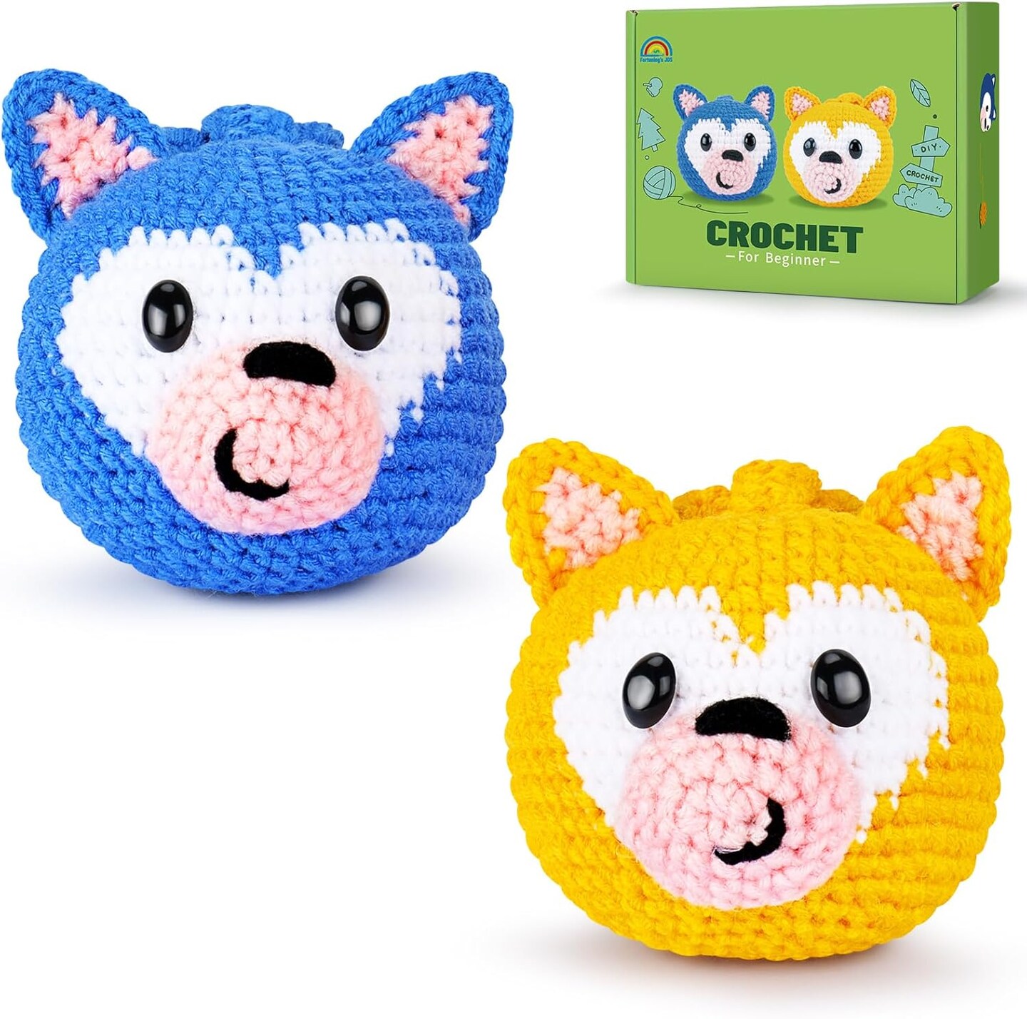 Crochet Kit for Beginners - 2 PCS Hedgehog Crochet Starter Kit