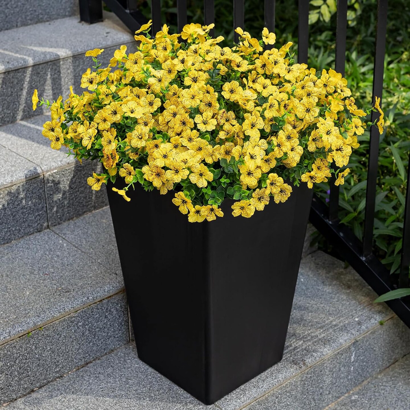 20 Bundles Summer Potted Plants Artificial Flowers for Outdoor Fake Plants for Summer Decoration