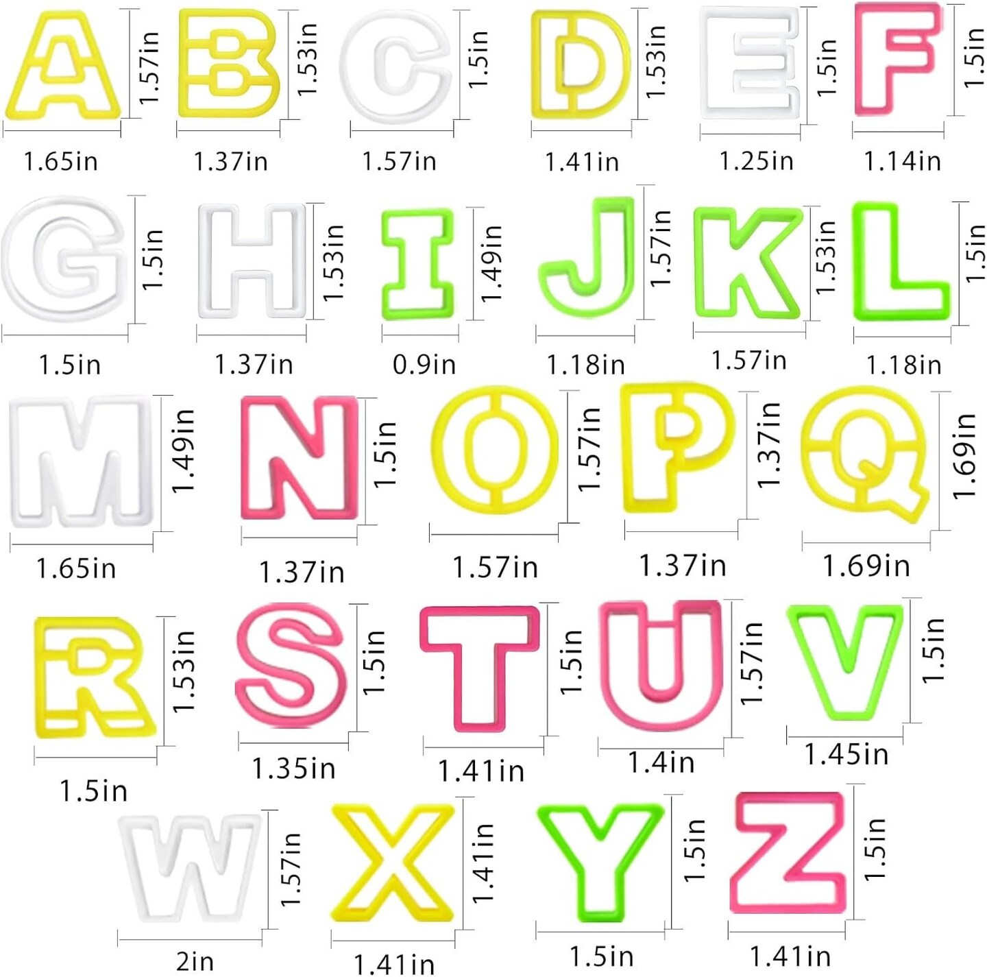 Plastic Mini Cookie Cutter Set Alphabet &#x26; Number Biscuit Cutters 41 Pieces