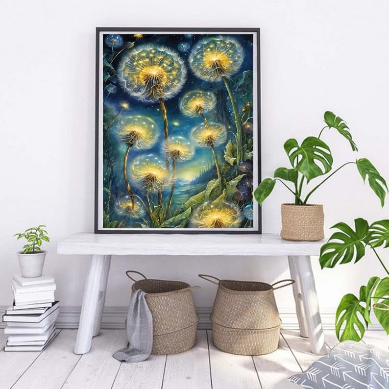 Dandelion Paint by Numbers Kit for Adult,Art Acrylic Adult Paint by Number Kits on Canvas,DIY Paint by Numbers Without Frame for Home Wall Decor,16x20Inch.
