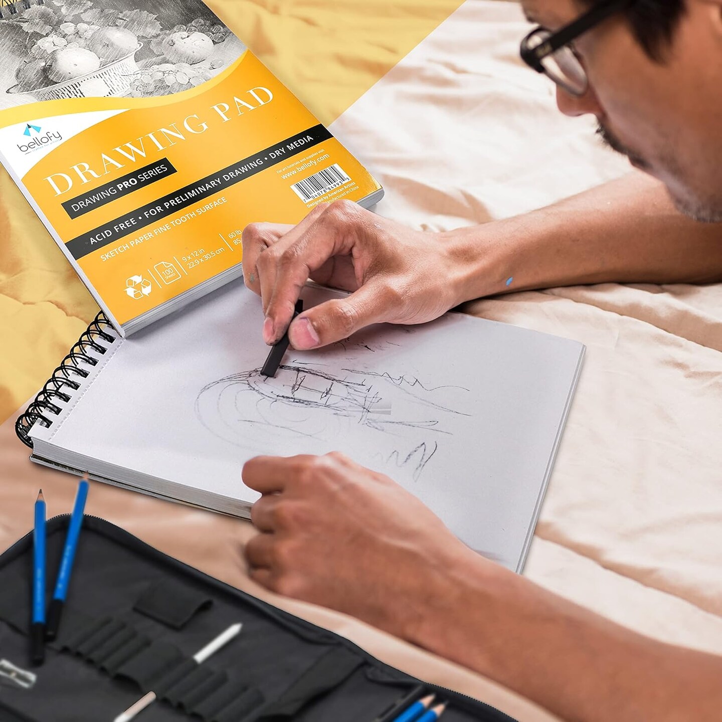 Drawing Paper Pads 9” x 12” | 300 Sheets | 60lbs 85g | Acid Free Sketchbook Paper for Dry Media | Top Spiral Bound Sketchpad for Kids, Beginners, Artists & Professionals