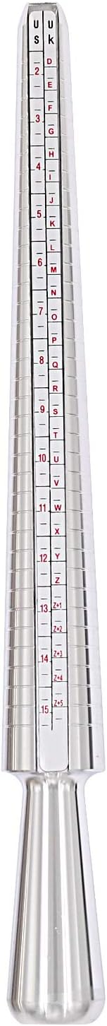 Ring Sizer Mandrel Measuring Tool Steel Ring Sizing Gauge Sizers Set Rubber Jeweler's Mallet Hammer Metal Finger Size Stick Wire Wrap Rings Tools Jewelry Making Kit