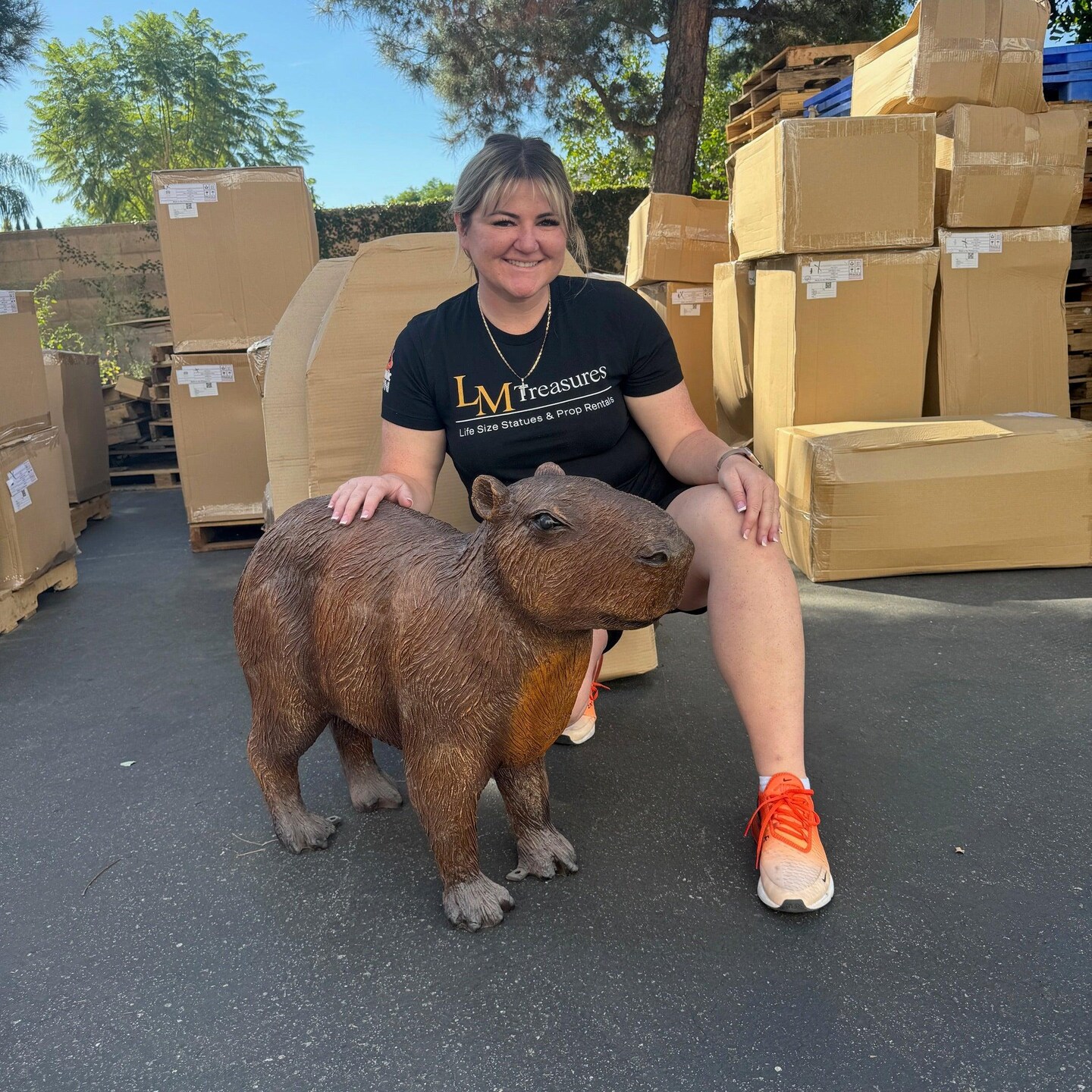 Capybara Mama Life Size Statue