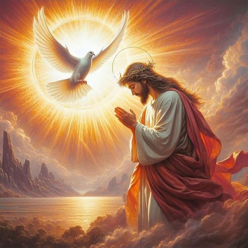 Jesus Diamond Painting Kits for Adults, 5D DIY Diamond Art Kits for Beginners, Full Drill Diamond Painting Kits for Home Wall Decor, 12x12 Inch
