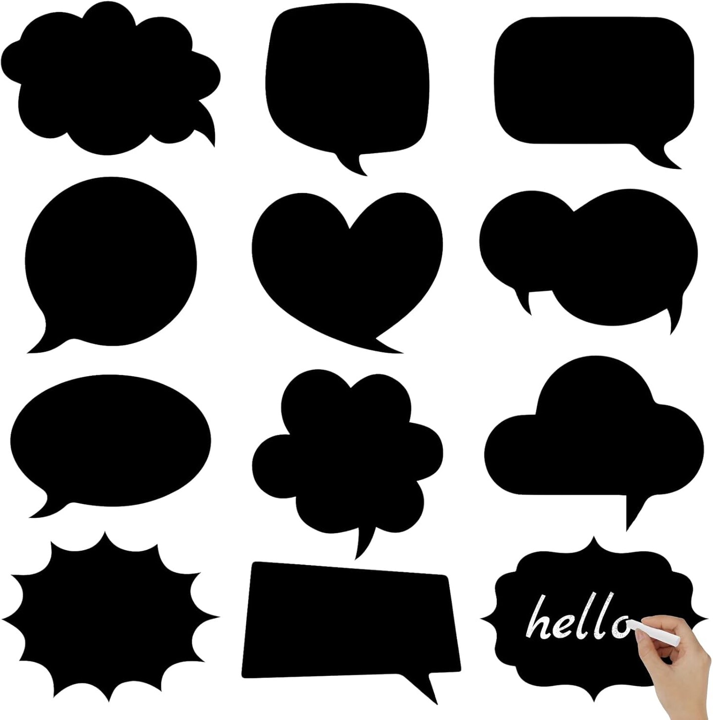 24 PCS Large Blank Photo Booth Props, Writable Chalkboard Black Cards Make Your Own Photo Props Wedding Photo Booth Props Birthday DIY Photo Booth Picture Props