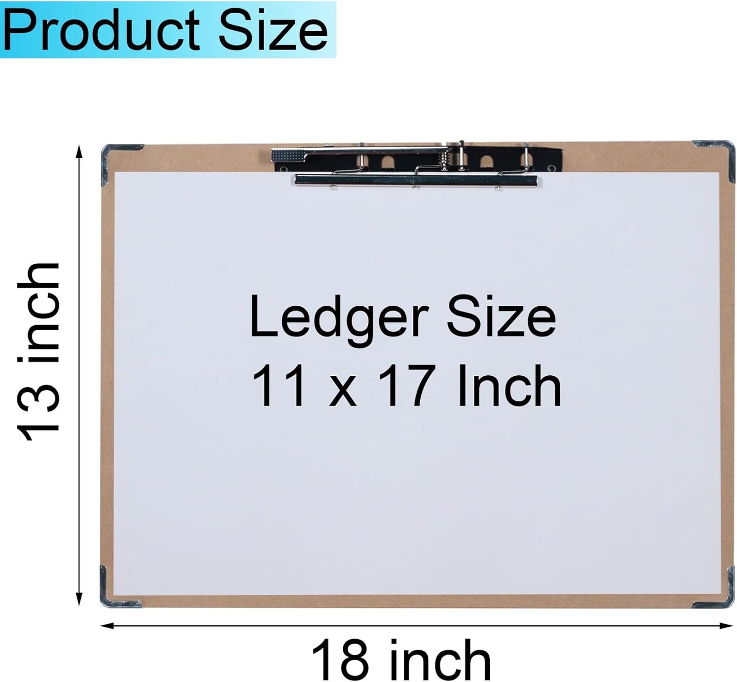 11x17 Clipboard with Hardware Corner Guard Landscape Extra Large Clipboard Hardboard with 8 Inch Jumbo Lever Clip 11 x 17 Clipping Board Log Color 1 Pack