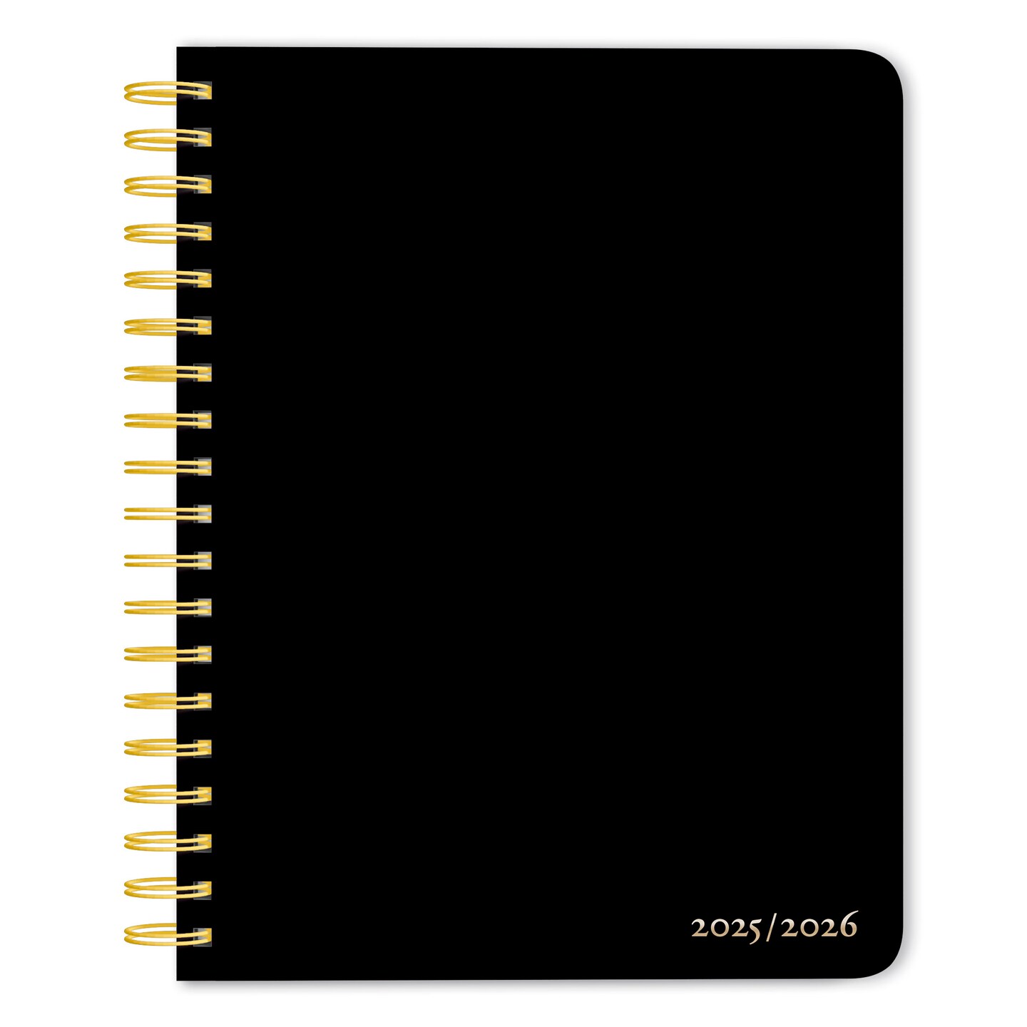 Black Solid | 2026 6 x 7.75 Inch 18 Months Weekly Desk Planner | Foil Stamped Cover | July 2025 - December 2026