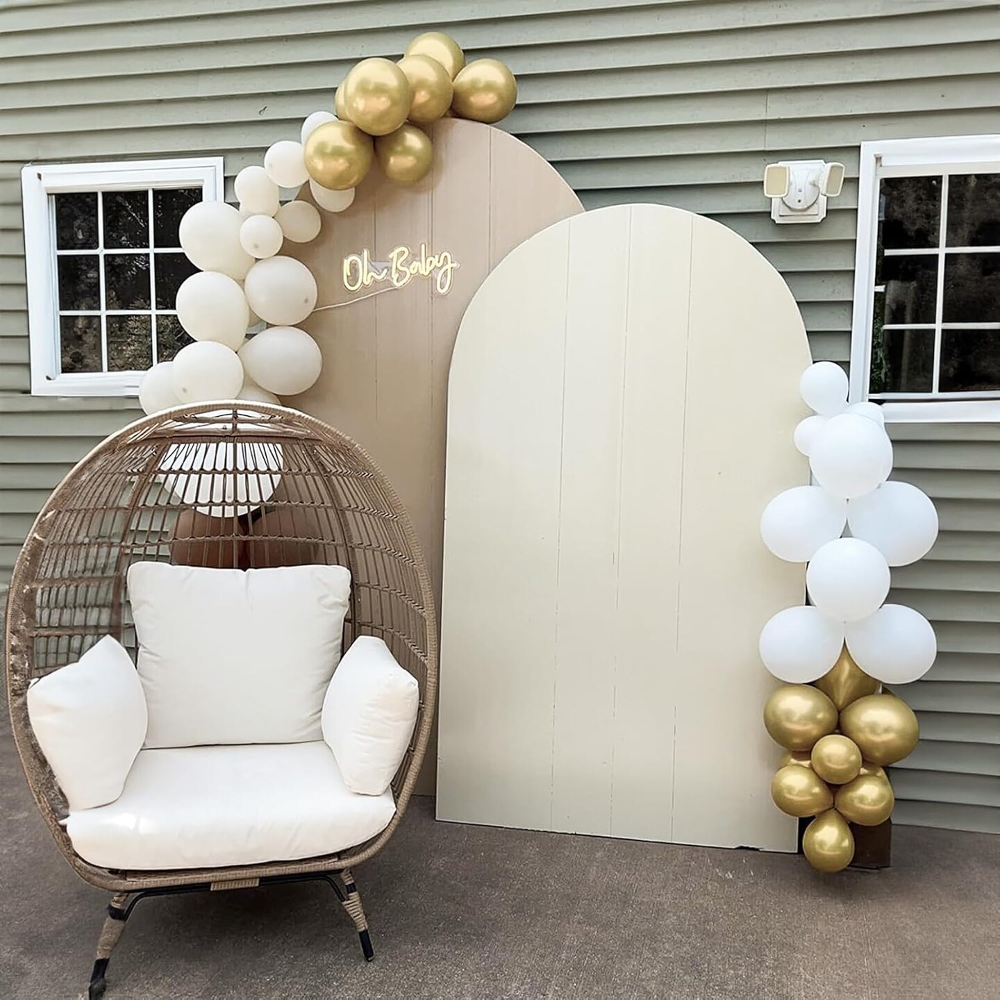 White Sand Gold Balloons, 60 Packs 12 Inch White Nude Balloons with Metallic Chrome Gold Beige Latex Balloons