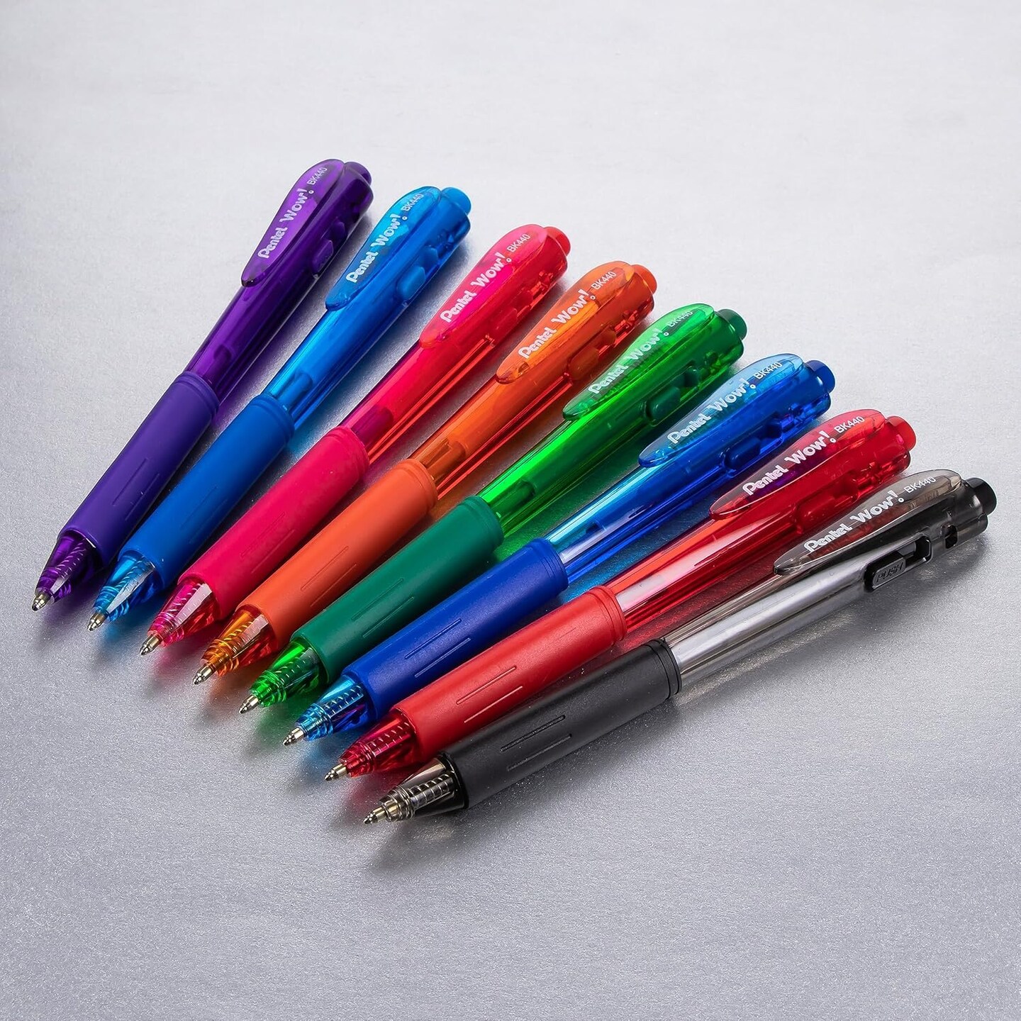 Retractable Ballpoint Pen, (1.0mm), Medium Line, Black Ink, Pack of 18