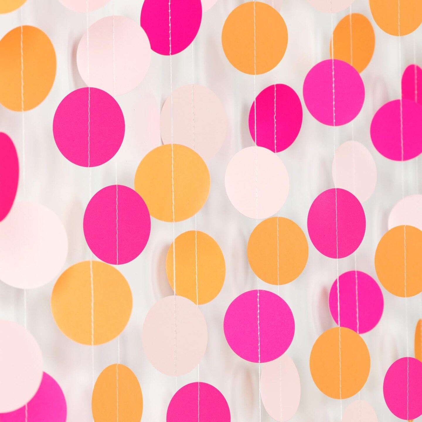 64 ft Hot Pink & Burnt Orange Fall Paper Garland – Birthday, Baby Shower & Wedding Decor