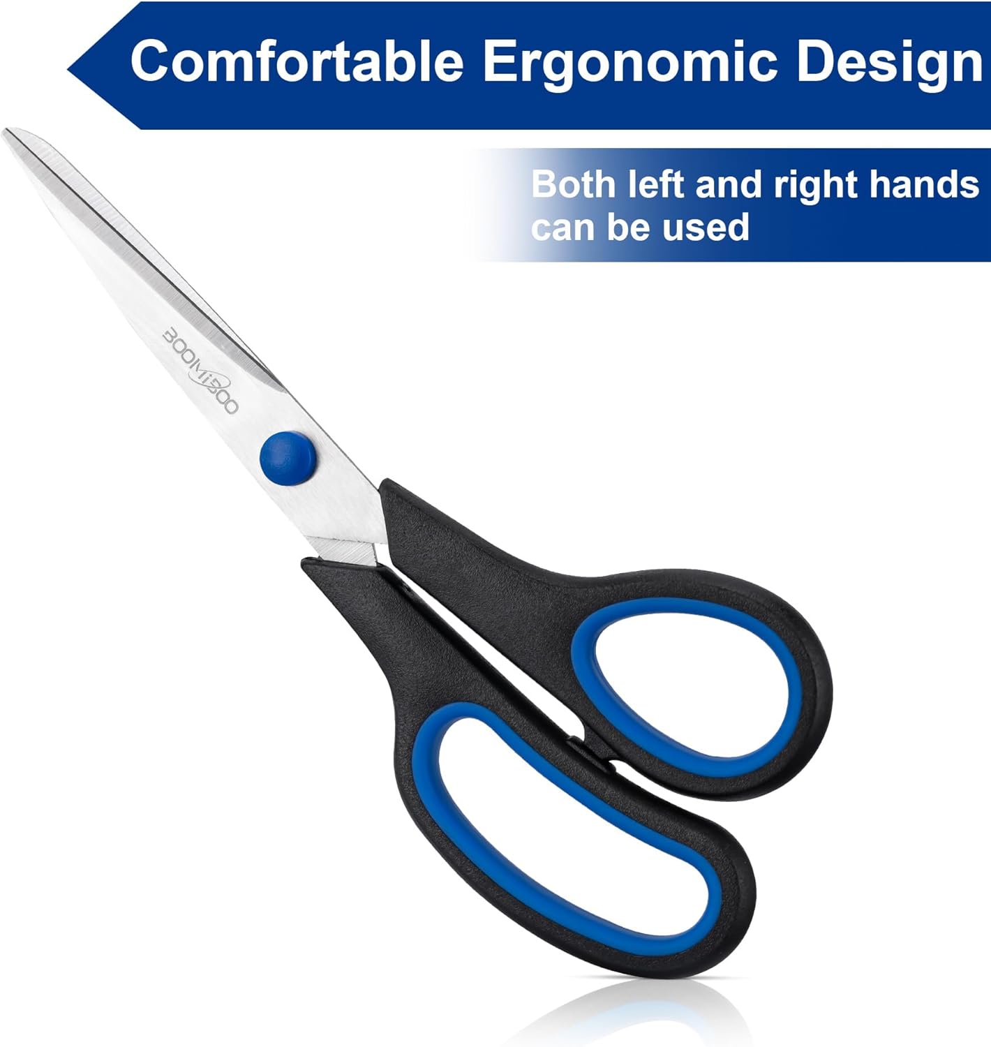 All Purpose 6 Pack - Comfort-Grip Scissors for Office Desk Accessories Sewing Fabric Home Craft School Supplies, Teacher/Class Supplies, Right/Left Handles