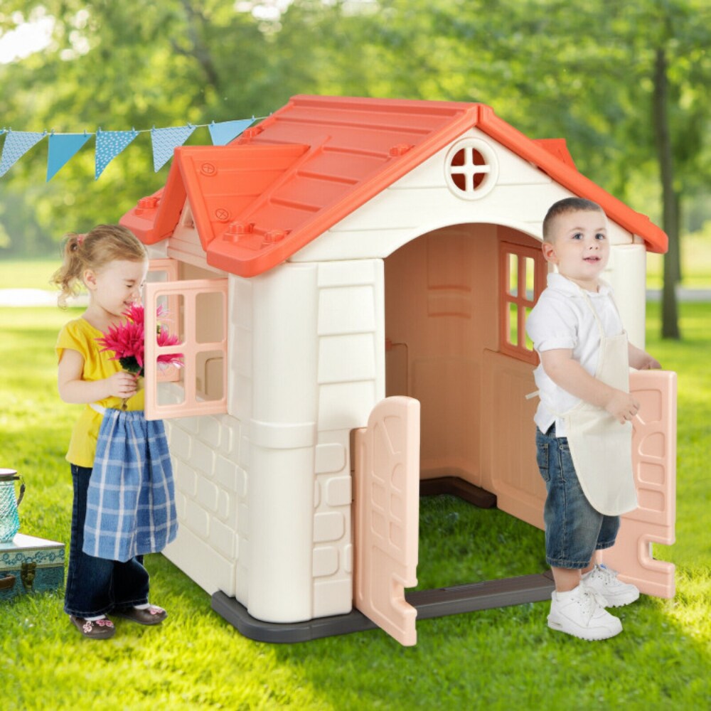 HDPE Playhouse Set with Slide, Table and Cover for Kids