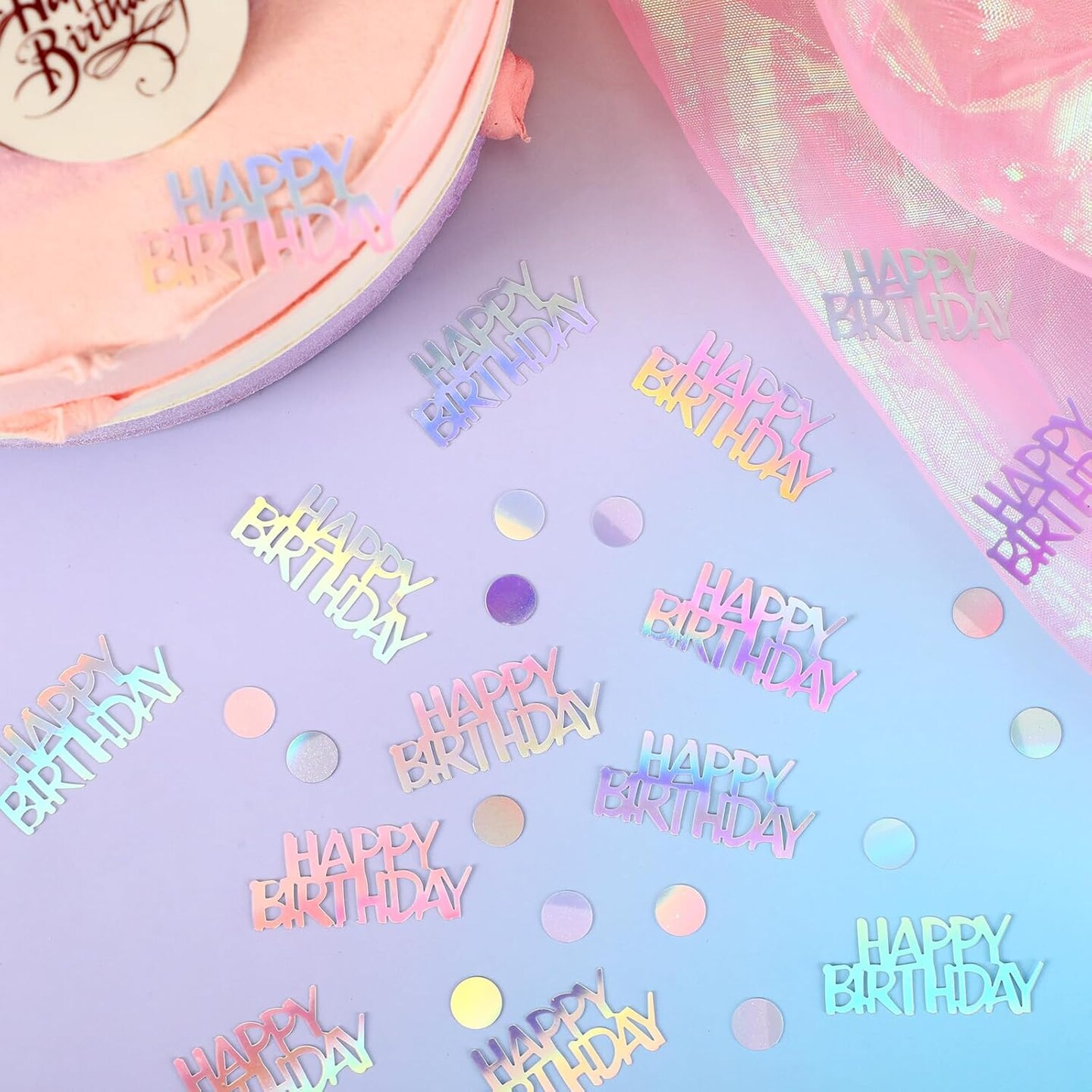 Happy Birthday Confetti, Birthday Party Confetti Metallic Foil Sprinkles Confetti Table Scatter for Kids Adult Party Baby Shower Decorations