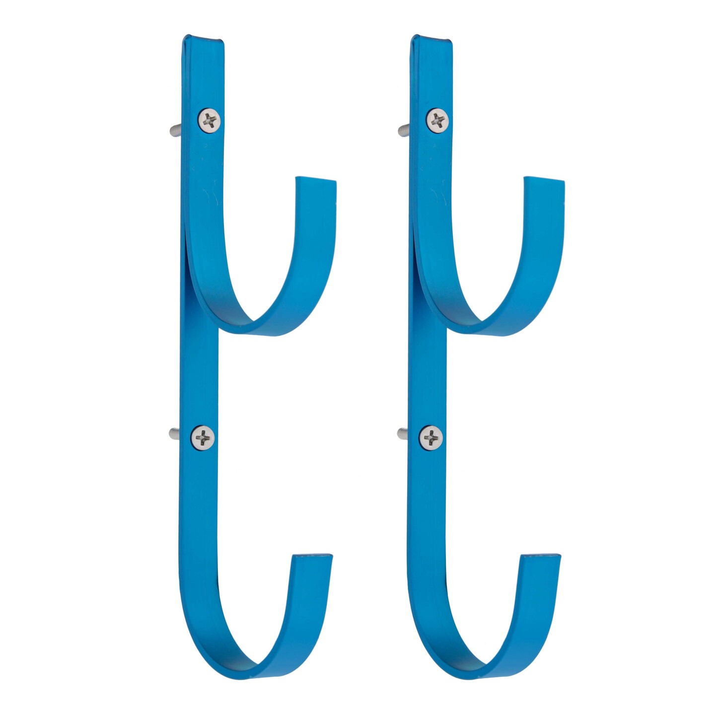 U.S. Pool Supply Set of 2 Blue Aluminum Pool Hangers for Telescopic Poles - Store Poles with Nets, Vacuums, Hoses &#x26; Attachments - Organize Swimming Pool Area, Accessory Equipment