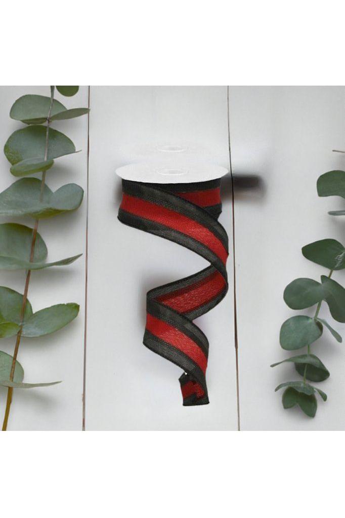 1.5&#x22; Satin Team Stripe Ribbon: Black &#x26; Garnet (10 Yards)