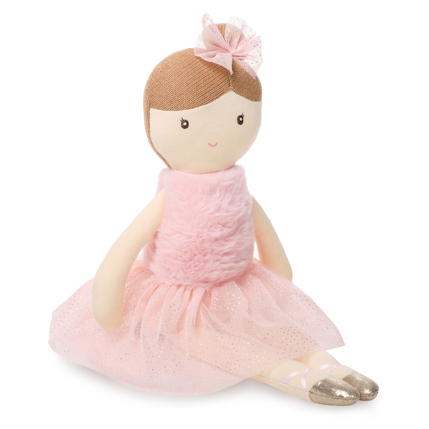 Bearington Collection Lil&#x27; Brunette Ballerina 16.5 In - Stuffed Ballerina Doll - Plush Toys for Girls