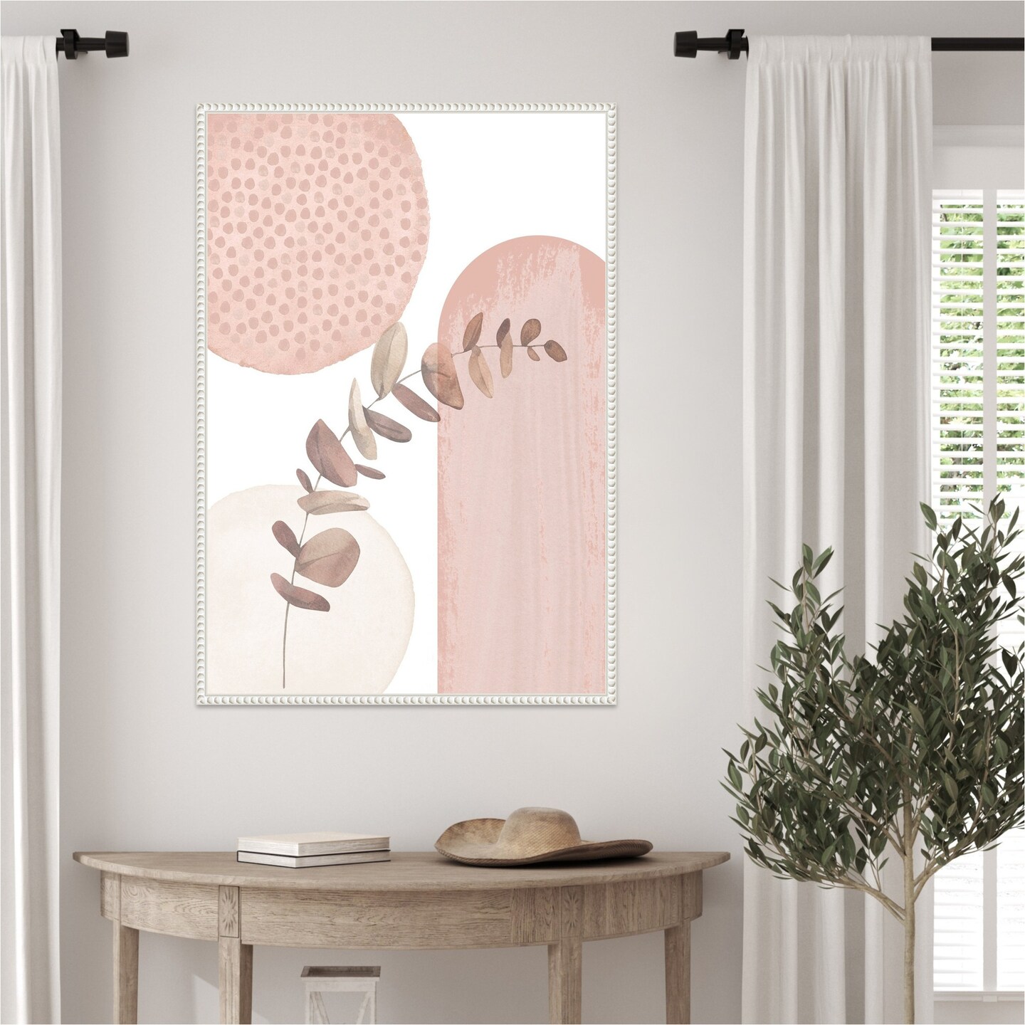 boho pink 3 by Sally Ann Moss Framed Canvas Wall Art