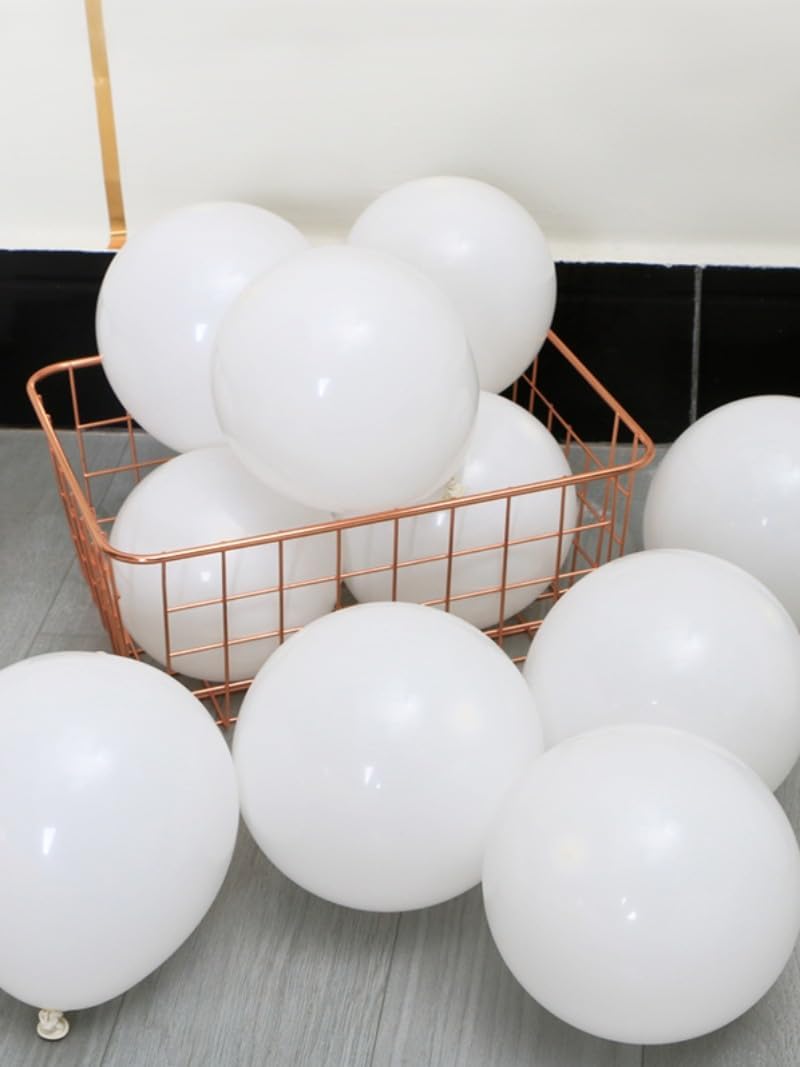 White Latex Balloons 100 pcs Matte White Balloons Different Sizes 18 12 10 5 Inch Round Helium Balloons for White Themed Wedding Graduation Birthday Party Backdrop Decorations