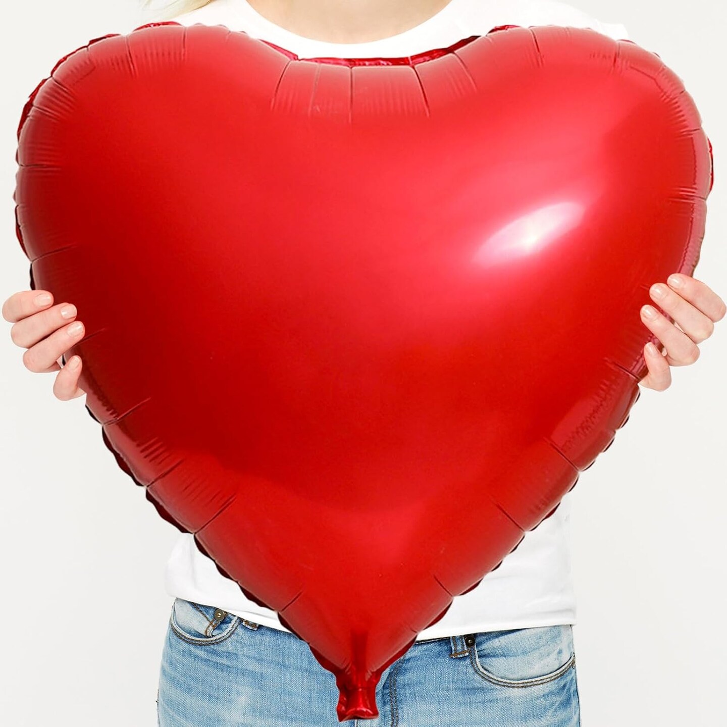 32 Inch Red Heart Balloons, 6 Pcs Heart Foil Balloons Heart Shaped Mylar Balloons for Valentines Day, Wedding, Bridal Shower and Birthday Party Decorations