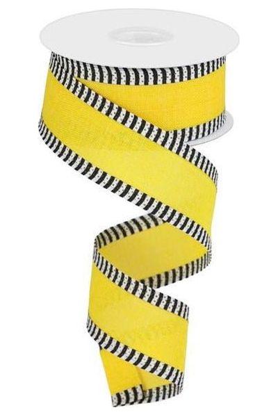 1.5&#x22; Royal Burlap Thin Stripe Ribbon: Sun Yellow (10 Yards)