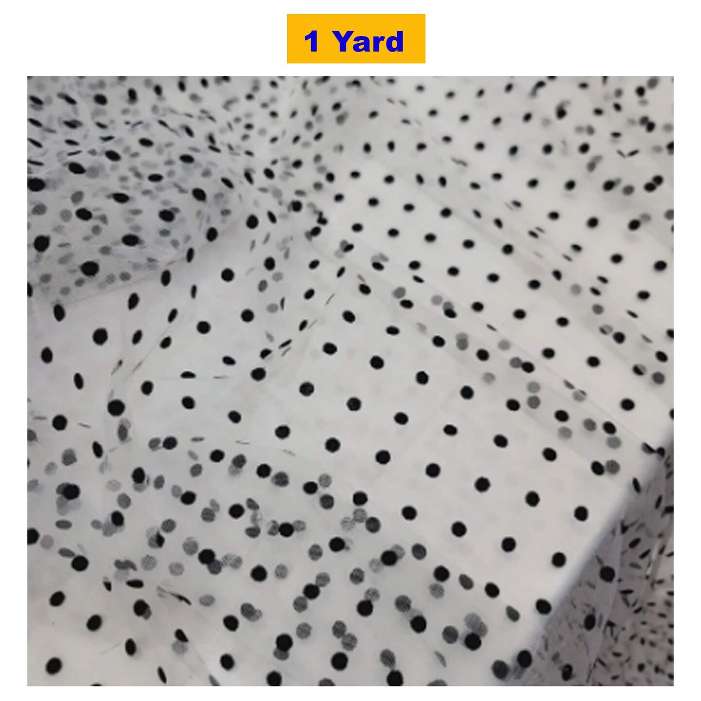 White Tulle Mesh Fabric Black Velvet Polka dot For Dress