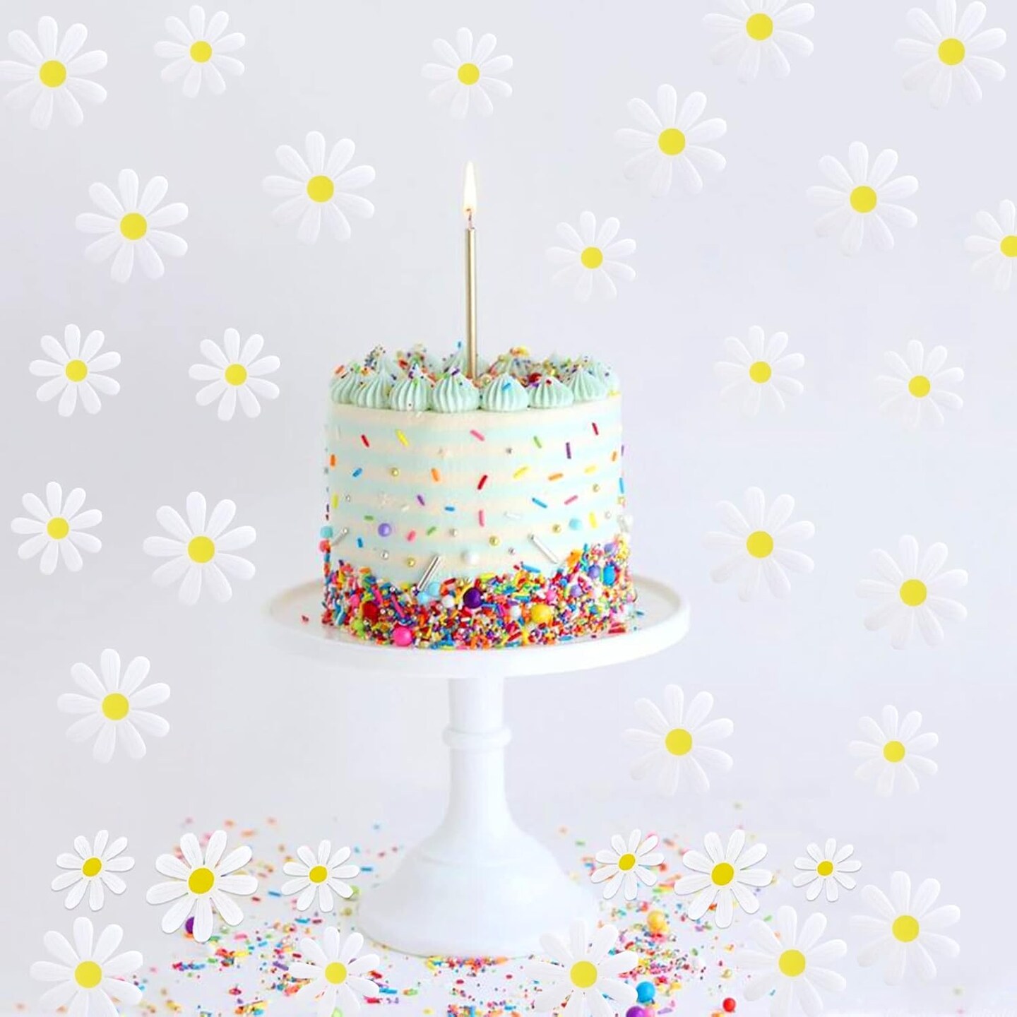 250PCS Daisy Confetti Flower Table Confetti Bridal Baby Shower Decorations Engagement Party Decorations