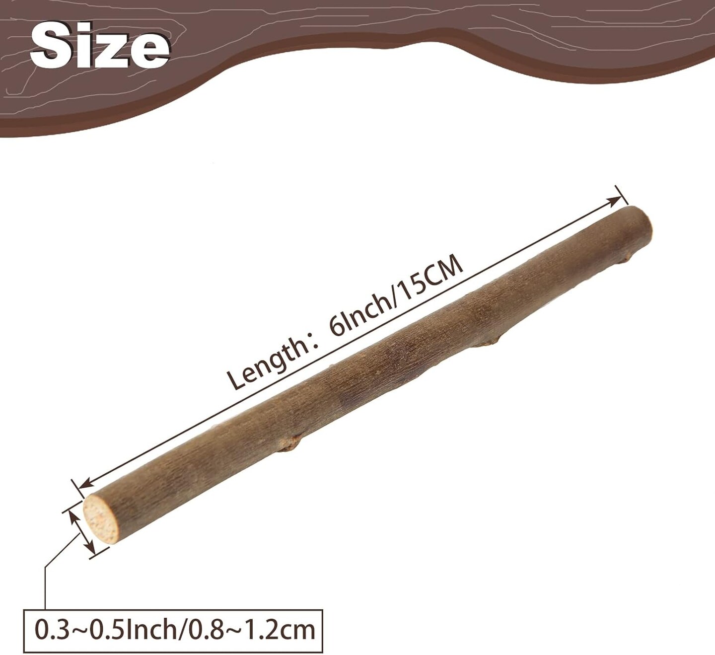 100Pcs 6 Inch Wood Sticks for Crafts, 0.3-0.5 Inch Diameter Twigs for Crafts, Natural Mini Wood Log Craft Sticks for Photo Props, DIY Crafts, Home Decorations, Pets, Etc.