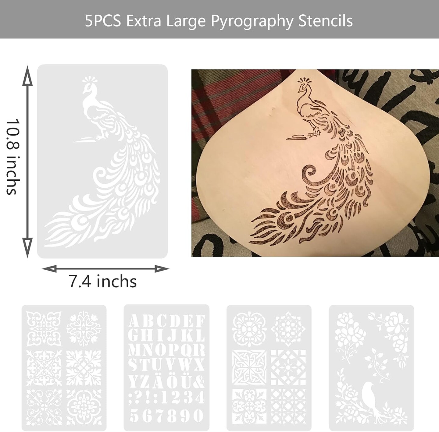 Professional Wood Burning Kit – Single Pen, 20 Tips, Case & 5 Stencils.